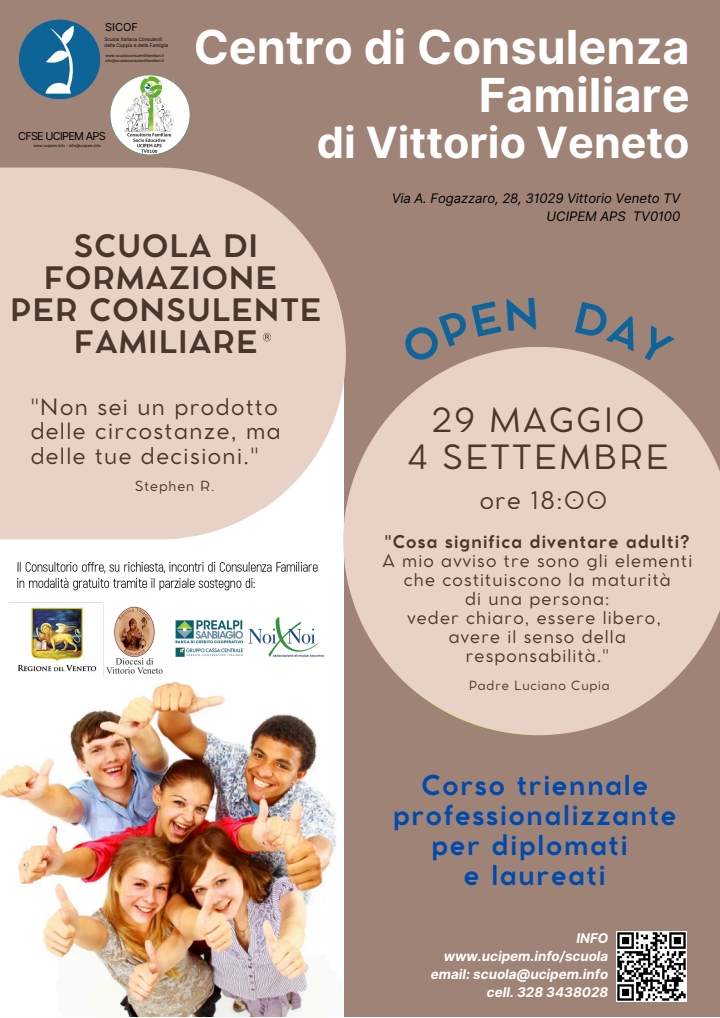 Locandina della Scuola di Formazione per Consulente Familiare